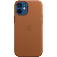 Чехол-накладка Apple MagSafe кожаный для iPhone 12 mini золотисто-коричневый