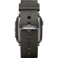 Pebble Time Steel Leather Band (Black) - умные часы