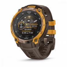 Умные часы Garmin Instinct Crossover AMOLED 47mm бронзовый/солнечный луч, ремешок цвета какао