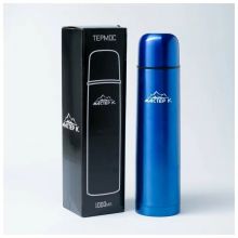 Термос Мастер К «Гильза», 1 л, с кружкой, сохраняет тепло 24 ч, нержавеющая сталь, синий 3940535