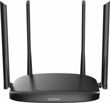 Wi-Fi роутер Digma DWR-AC1202 AC1200 10/100/1000BASE-TX черный