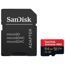 Карта памяти SanDisk Extreme Pro microSDXC Class 10 UHS Class 3 V30 A2 170MB/s 64GB + SD adapter