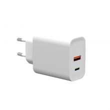 Сетевое зарядное устройство TFN x1 USB-C/x1 USB-A PD 20W, белый (TFN-WCRPD30W02)