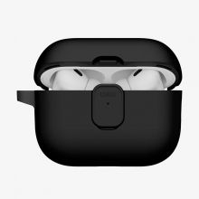 Чехол Uniq для Airpods Pro 3, CLYDE с магнитной крышкой на замке, с карабином, черный