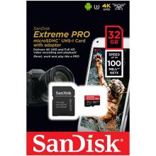 Карта памяти SanDisk Extreme Pro microSDHC Class 10 UHS Class 3 V30 A1 100MB/s 32GB + SD adapter
