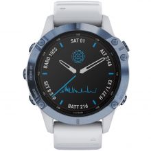Умные часы Garmin Fenix 6 Pro Solar, синий минерал/белый