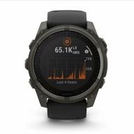 Умные часы Garmin Fenix 8 Solar Sapphire 51 mm Carbon Gray DLC Titanium with Black Pebble Gray Silicone Band