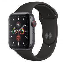 Часы Apple Watch Series 5 GPS + Cellular 44mm Aluminum Case with Sport Band (Серый космос/Черный)
