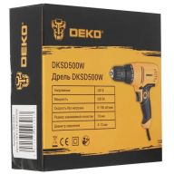 Дрель-шуруповёрт сетевая DEKO DKSD500W, 500 Вт, 750 об/мин