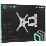 Кронштейн на стену ONKRON M4 для телевизора 32"- 65", наклонно-поворотный, до 35 кг, белый