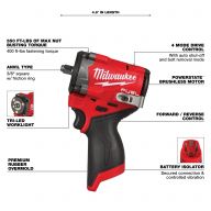 Ударный гайковерт Milwaukee M12 FUEL Stubby 3/8 2562-20 без ЗУ и АКБ