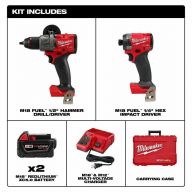 Набор аккумуляторных инструментов Milwaukee M18 FUEL 3697-22 18V: ударная дрель/шуруповерт и импульсный гайковерт