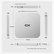Док-станция Beelink EX Mate Studio Stand-A 80Gbps SSD Expansion Dock for Mac Studio (16TB max), Frost Silver