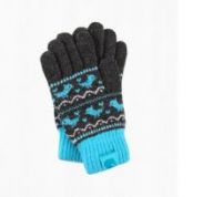 Перчатки с токопроводящей нитью для iPhone/iPad/iPod iGloves (Черные с синими утками)