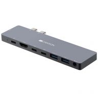 USB-концентратор Canyon 8-в-1 (CNS-TDS08DG), разъемов: 5, серый