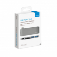 USB-C адаптер для Macbook 5 в1 Deppa (Silver)