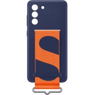 Чехол Samsung Silicone with Strap Cover для Galaxy S21 FE темно-синий (EF-GG990TNEGRU)