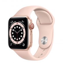 Умные часы Apple Watch Series 6 GPS + Cellular 40mm Aluminum Case with Sport Band, золотистый/розовый песок