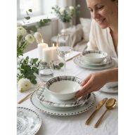 Набор столовой посуды Arya Elegant Mandala из фарфора, 24 пр. белый
