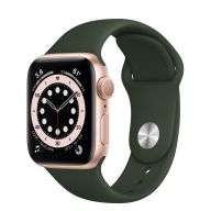 Умные часы Apple Watch Series 6 GPS 40mm Aluminum Case with Sport Band, золотистый/темный зеленый