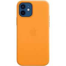 Чехол-накладка Apple MagSafe кожаный для iPhone 12/iPhone 12 Pro золотой апельсин