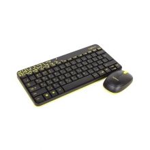 Комплект клавиатура + мышь Logitech MK240 Nano, black/yellow
