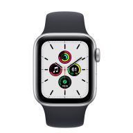 Умные часы Apple Watch SE GPS + Cellular 40мм Aluminum Case with Sport Band (Серебристый/Черный)