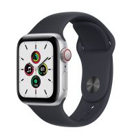 Умные часы Apple Watch SE GPS + Cellular 40мм Aluminum Case with Sport Band (Серебристый/Черный)
