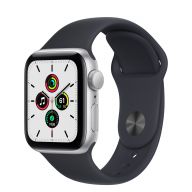 Умные часы Apple Watch SE GPS 40mm Aluminum Case with Sport Band (Серебристый/Черный)