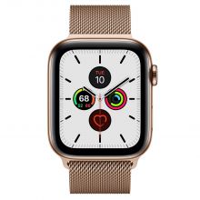Часы Apple Watch Series 5 GPS + Cellular 44mm Stainless Steel Case with Milanese Loop (Золотистый)