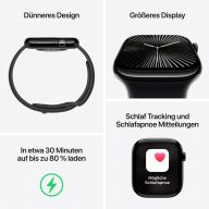 Умные часы Apple Watch Series 10 42mm GPS + Cellular Slate Titanium Case, Black Sport Band M/L MWXH3LW