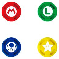 HORI Сменные накладки Super Mario для консоли Nintendo Switch (NSW-036U) красный/зеленый/синий/желтый