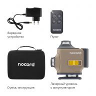 Уровень лазерный Nocord NСL.4P. B1, 4х360, без аксессуаров в сумке, зеленый луч