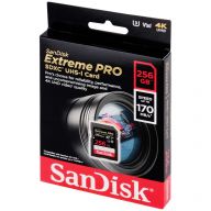 Карта памяти SanDisk Extreme Pro SDXC UHS Class 3 V30 170MB/s 256 GB, чтение: 170 MB/s, запись: 90 MB/s