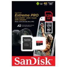 Карта памяти SanDisk Extreme Pro microSDXC Class 10 UHS Class 3 V30 A2 170MB/s 128GB + SD adapter