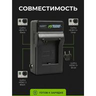 Зарядка-кроватка Wasabi Power для аккумуляторов GoPro Hero 3/3+, черный