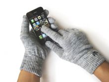 Перчатки с токопроводящей нитью для iPhone/iPad/iPod Weskent Gloves (Grey Melange) Size M